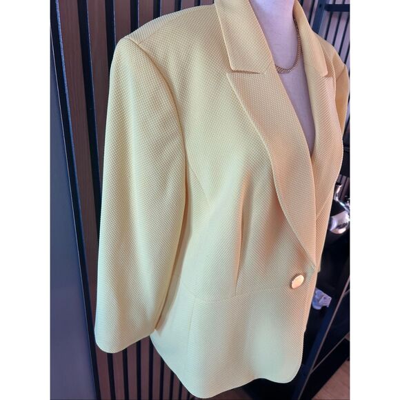 Kasper night yellow jacket blazer size 18W work attire work outfit NWT - Picture 4 of 11